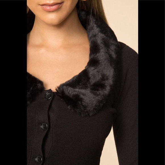 Superdown elaney faux fur trim cardigan XS - Picture 5 of 7